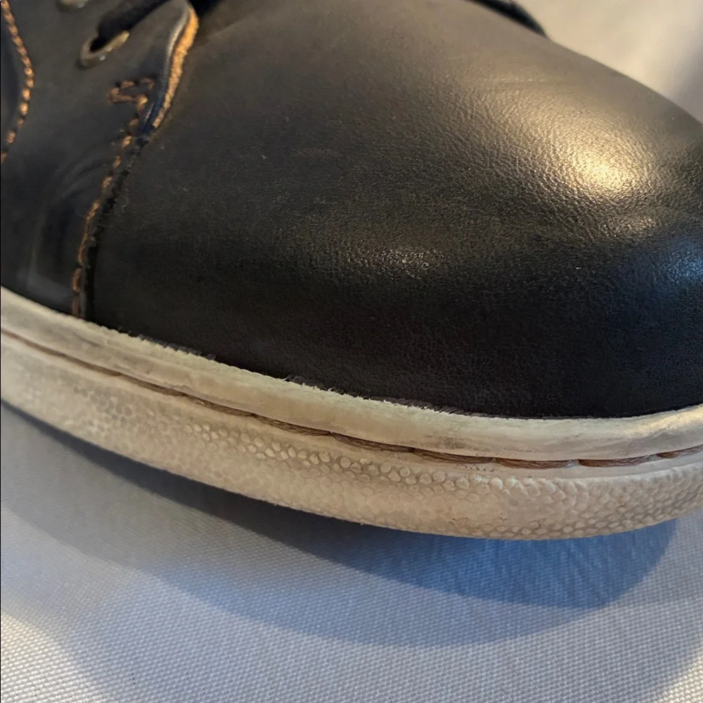 Born Men's Allegheny black leather lace up low top sneakers size 14M casual